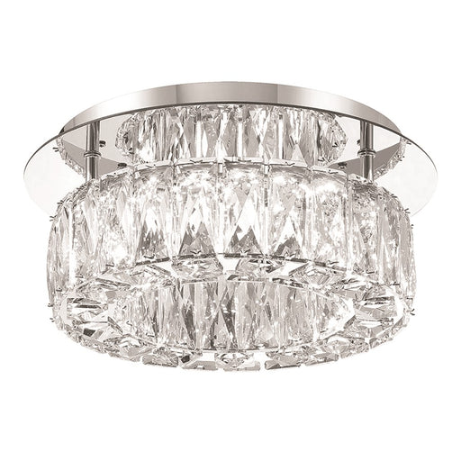 Crystorama Kinsley 1 Light 12" Flush, Silver/Chrome/Clear