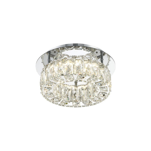 Crystorama Kinsley 1 Light 12" Flush, Silver/Chrome/Clear