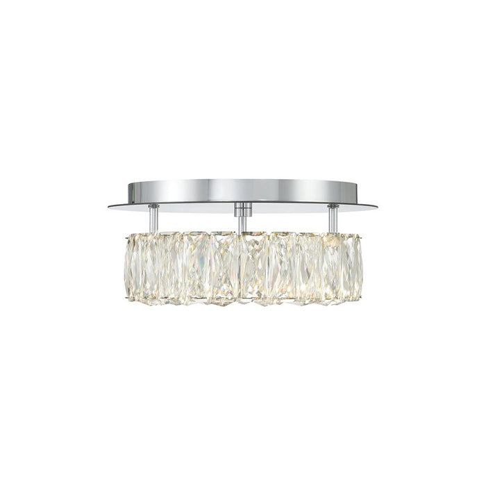 Crystorama Kinsley 1 Light 12" Flush, Silver/Chrome/Clear