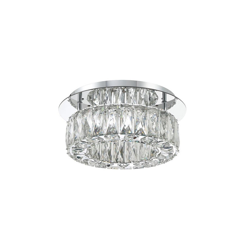 Crystorama Kinsley 1 Light 12" Flush, Silver/Chrome/Clear