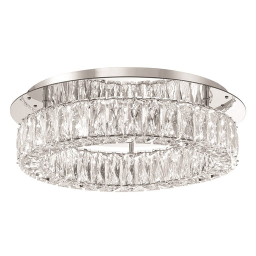 Crystorama Kinsley 1 Light 18" Flush, Silver/Chrome/Clear