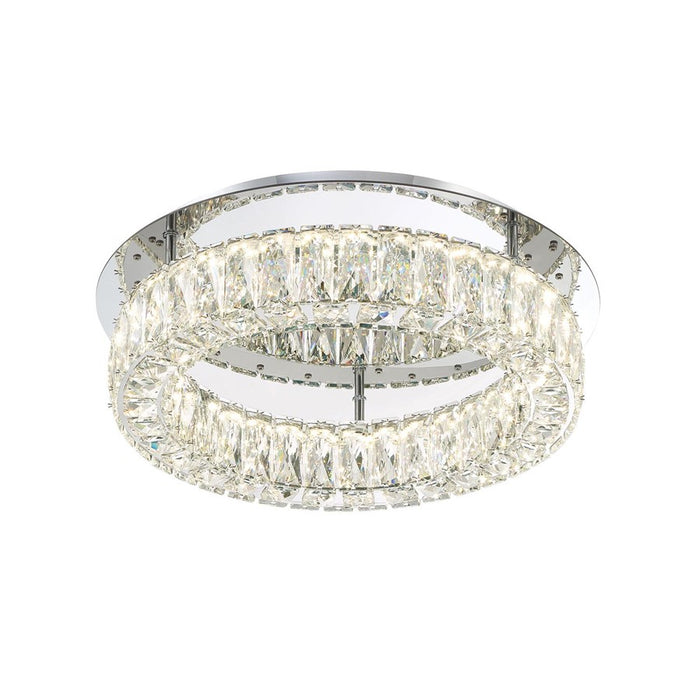 Crystorama Kinsley 1 Light 18" Flush, Silver/Chrome/Clear