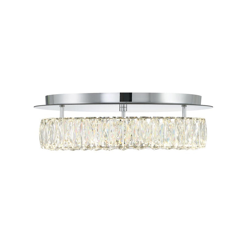 Crystorama Kinsley 1 Light 18" Flush, Silver/Chrome/Clear
