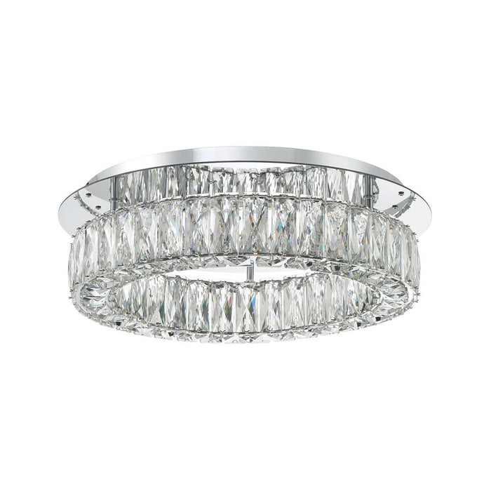 Crystorama Kinsley 1 Light 18" Flush, Silver/Chrome/Clear