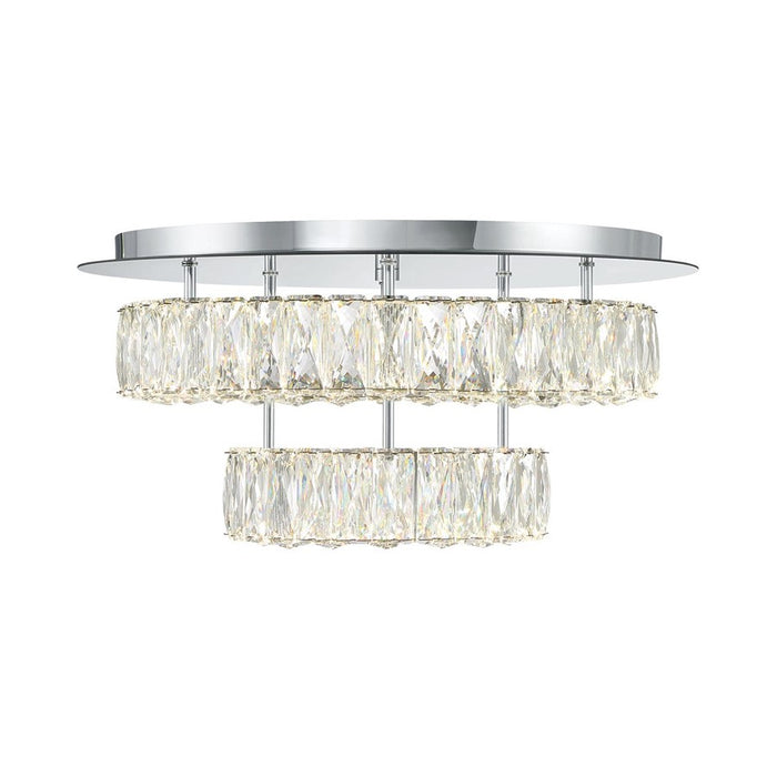 Crystorama Kinsley 1 Light 20" Flush, Silver/Chrome/Clear