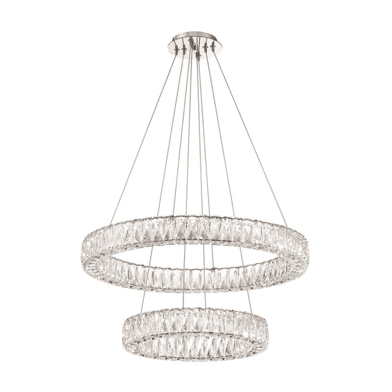Crystorama Kinsley 1 Light 28" Chandelier, Silver/Chrome/Clear