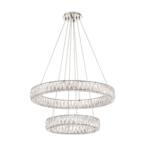 Crystorama Kinsley 1 Light 28" Chandelier, Silver/Chrome/Clear