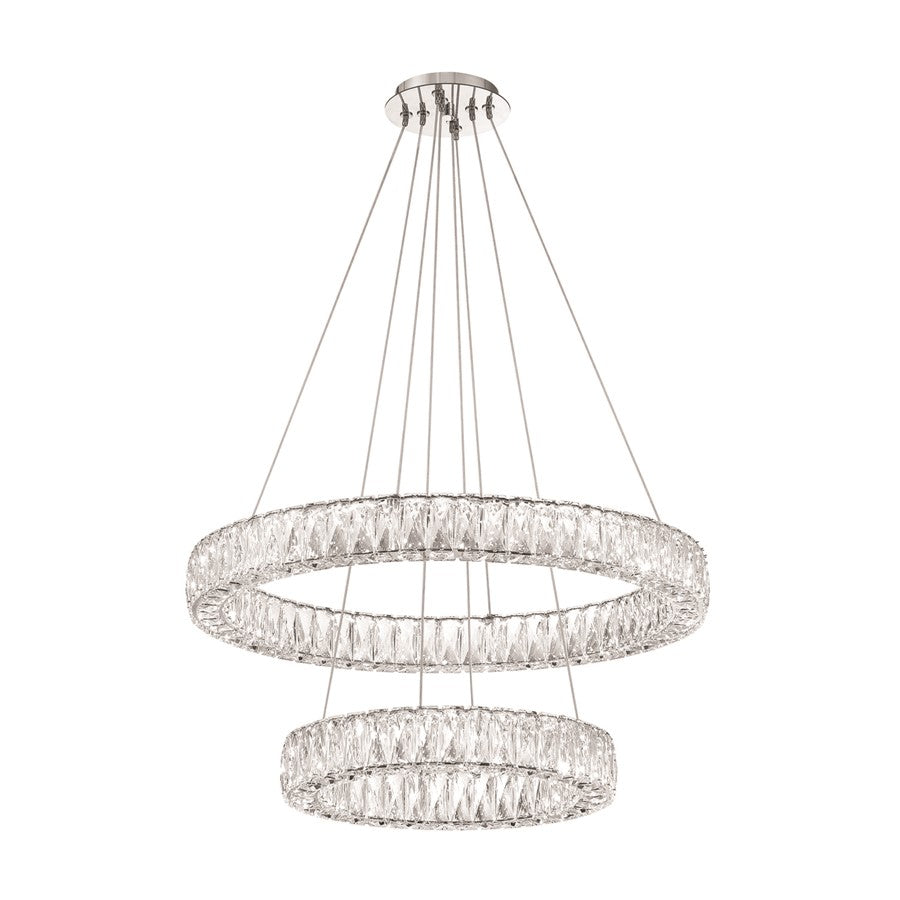 Crystorama Kinsley 1 Light 28" Chandelier, Silver/Chrome/Clear