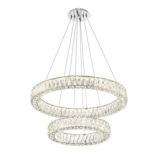 Crystorama Kinsley 1 Light 28" Chandelier, Silver/Chrome/Clear
