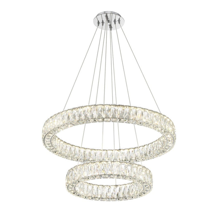 Crystorama Kinsley 1 Light 28" Chandelier, Silver/Chrome/Clear