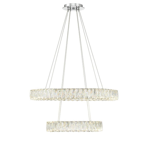 Crystorama Kinsley 1 Light 28" Chandelier, Silver/Chrome/Clear