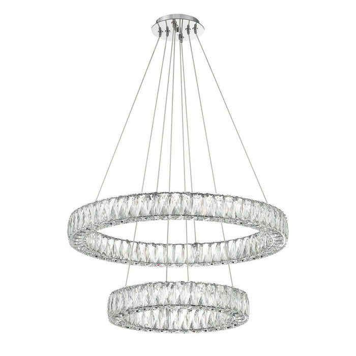 Crystorama Kinsley 1 Light 28" Chandelier, Silver/Chrome/Clear