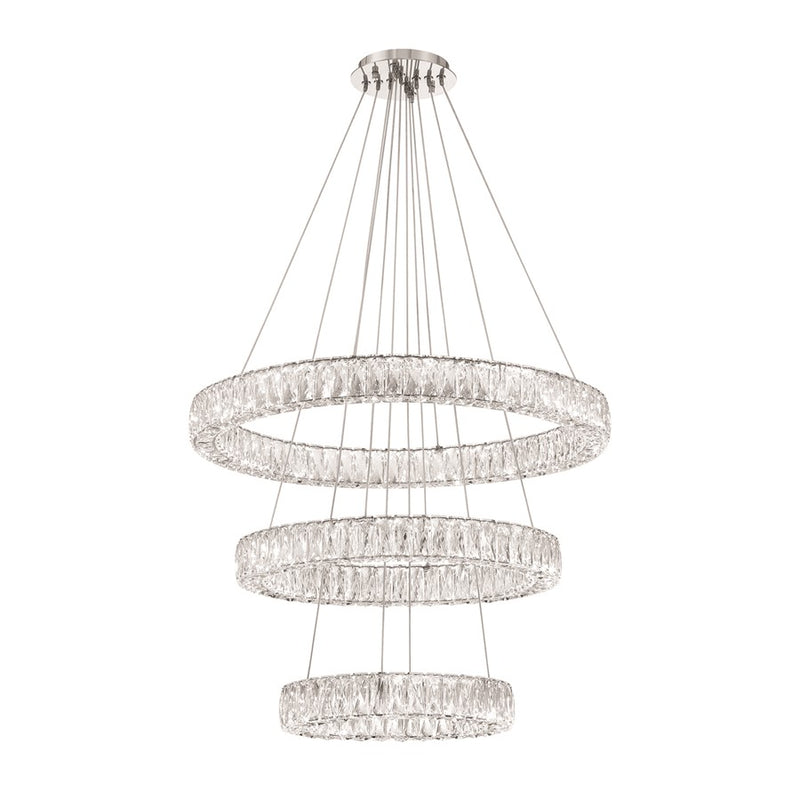 Crystorama Kinsley 1 Light 32" Chandelier, Silver/Chrome/Clear
