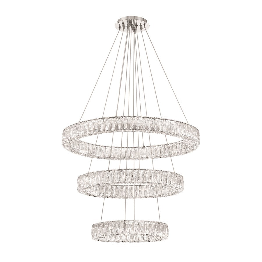Crystorama Kinsley 1 Light 32" Chandelier, Silver/Chrome/Clear