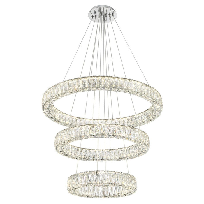 Crystorama Kinsley 1 Light 32" Chandelier, Silver/Chrome/Clear