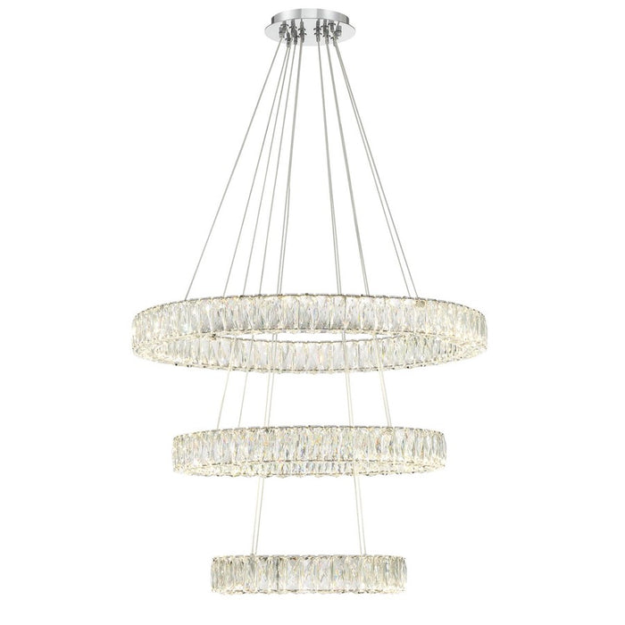 Crystorama Kinsley 1 Light 32" Chandelier, Silver/Chrome/Clear