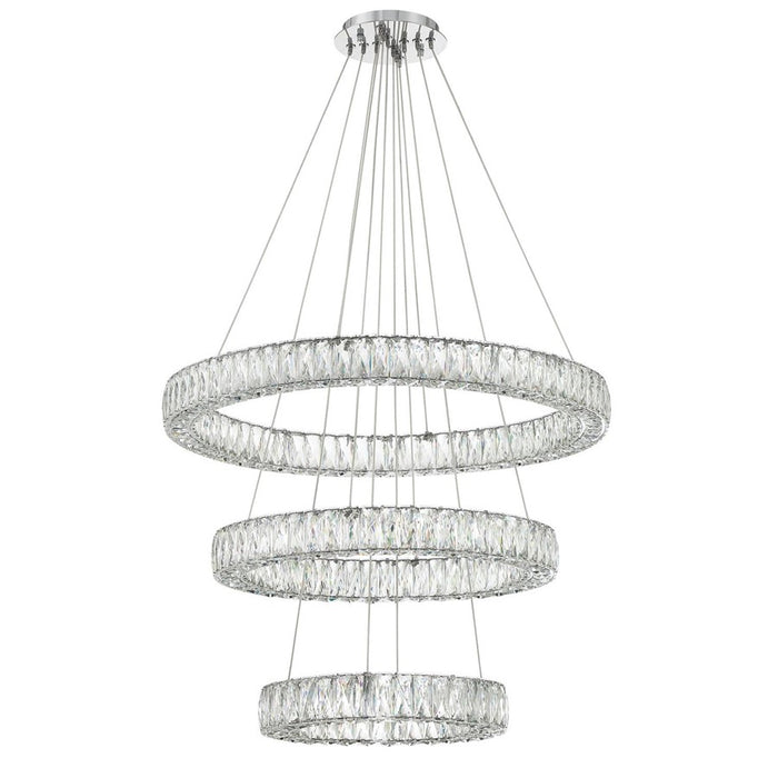 Crystorama Kinsley 1 Light 32" Chandelier, Silver/Chrome/Clear