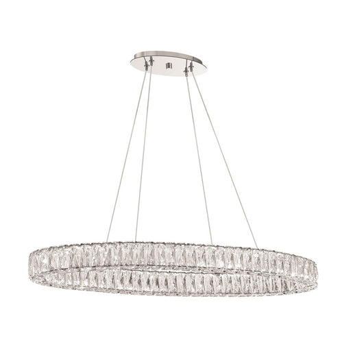 Crystorama Kinsley 1 Light 39" Chandelier, Silver/Chrome/Clear