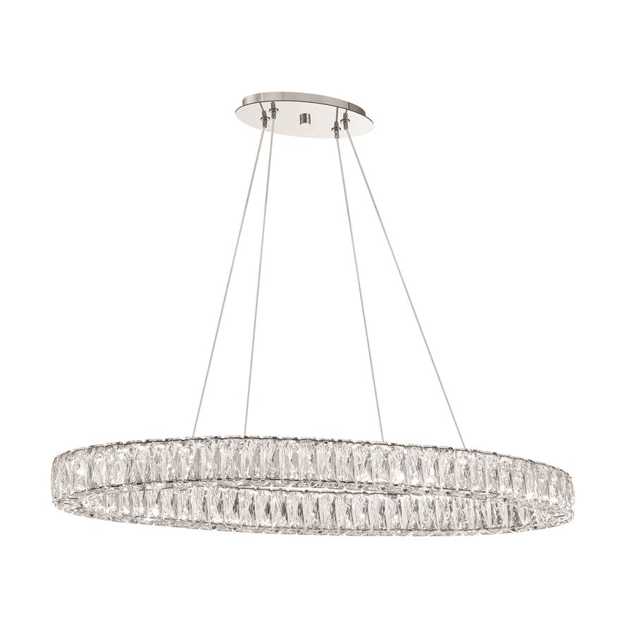 Crystorama Kinsley 1 Light 39" Chandelier, Silver/Chrome/Clear
