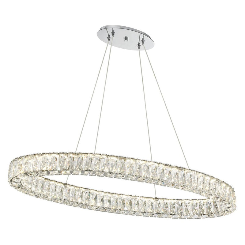 Crystorama Kinsley 1 Light 39" Chandelier, Silver/Chrome/Clear