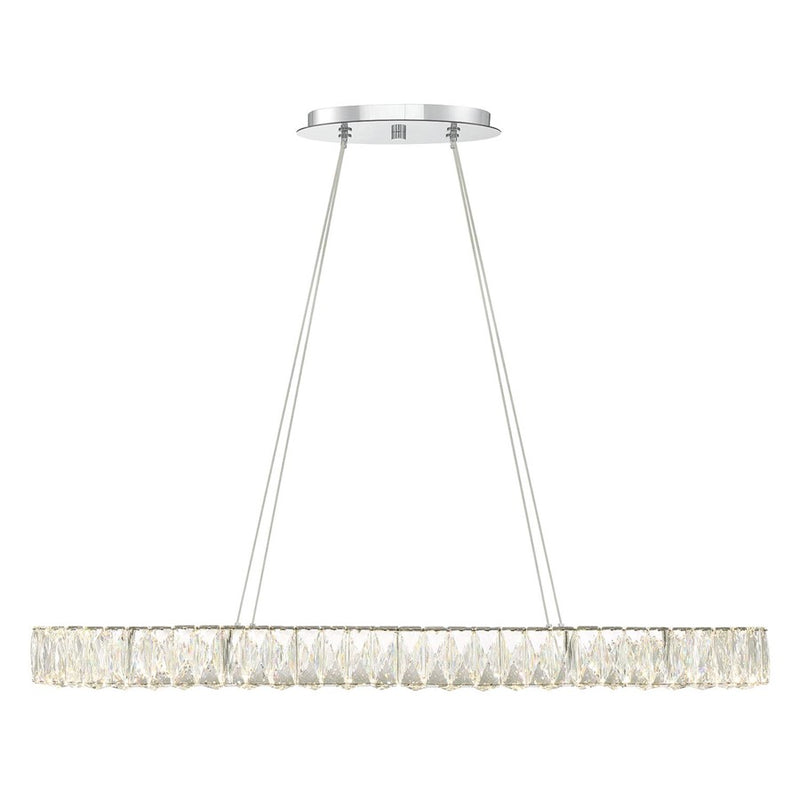 Crystorama Kinsley 1 Light 39" Chandelier, Silver/Chrome/Clear