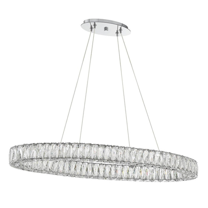 Crystorama Kinsley 1 Light 39" Chandelier, Silver/Chrome/Clear