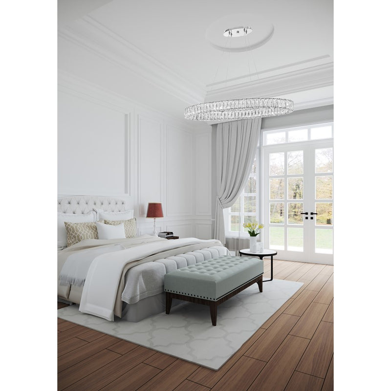 Crystorama Kinsley 1 Light 39" Chandelier, Silver/Chrome/Clear
