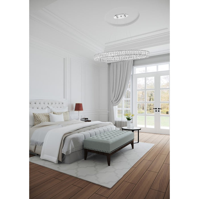 Crystorama Kinsley 1 Light 39" Chandelier, Silver/Chrome/Clear