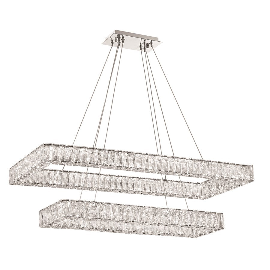Crystorama Kinsley 1 Light 42" Chandelier, Silver/Chrome/Clear