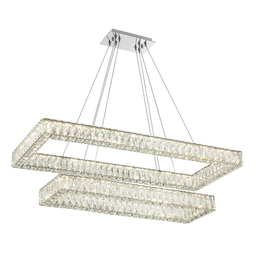 Crystorama Kinsley 1 Light 42" Chandelier, Silver/Chrome/Clear