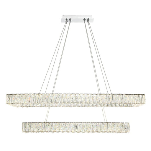 Crystorama Kinsley 1 Light 42" Chandelier, Silver/Chrome/Clear