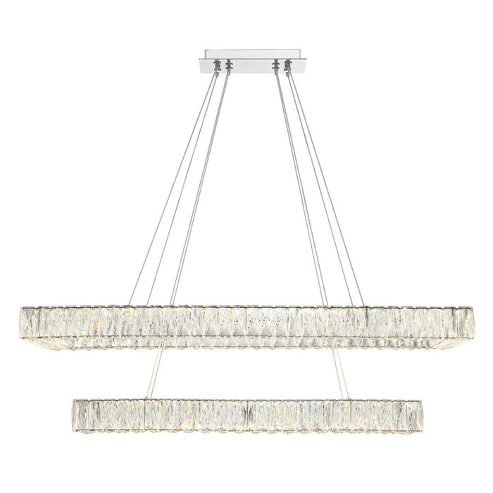 Crystorama Kinsley 1 Light 42" Chandelier, Silver/Chrome/Clear