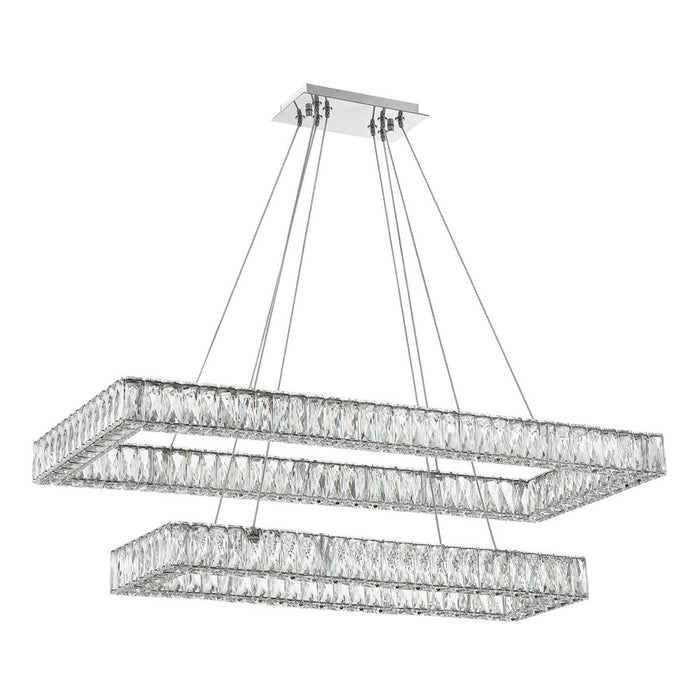 Crystorama Kinsley 1 Light 42" Chandelier, Silver/Chrome/Clear