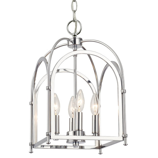 Crystorama Kai 4 Light 17" Pendant, Silver/Chrome