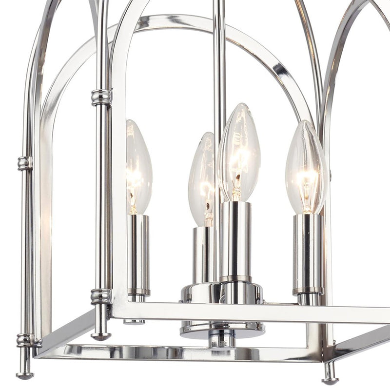 Crystorama Kai 4 Light 17" Pendant, Silver/Chrome