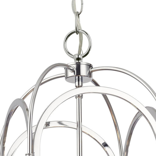 Crystorama Kai 4 Light 17" Pendant, Silver/Chrome