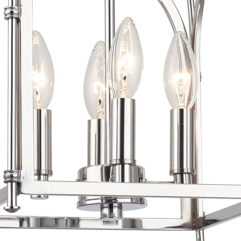Crystorama Kai 4 Light 17" Pendant, Silver/Chrome