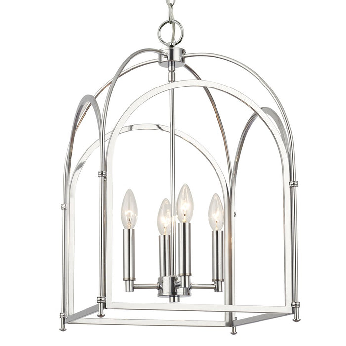 Crystorama Kai 4 Light 14" Pendant, Polished Chrome
