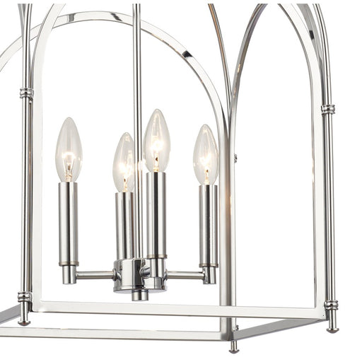 Crystorama Kai 4 Light 14" Pendant, Polished Chrome