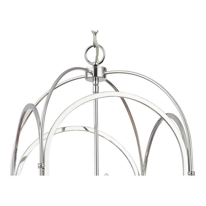 Crystorama Kai 4 Light 14" Pendant, Polished Chrome