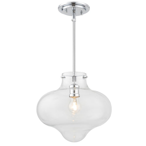 Crystorama Kai 1 Light 12" Pendant, Polished Chrome/Clear - ED664661CH