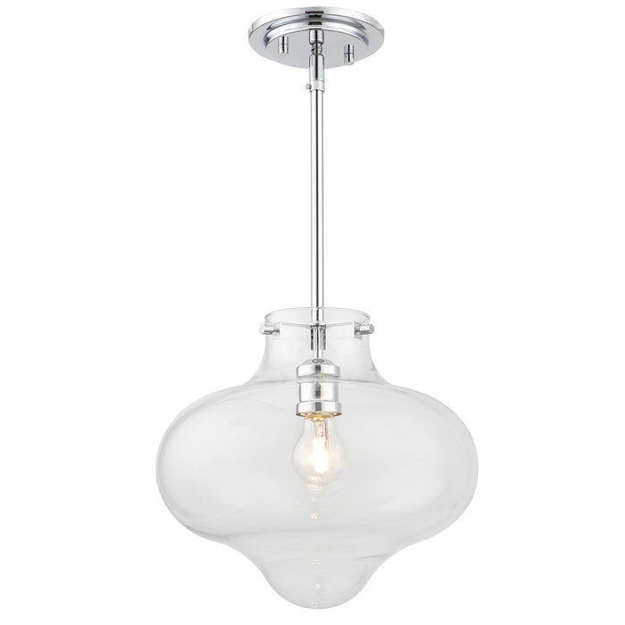 Crystorama Kai 1 Light 12" Pendant, Polished Chrome/Clear - ED664661CH