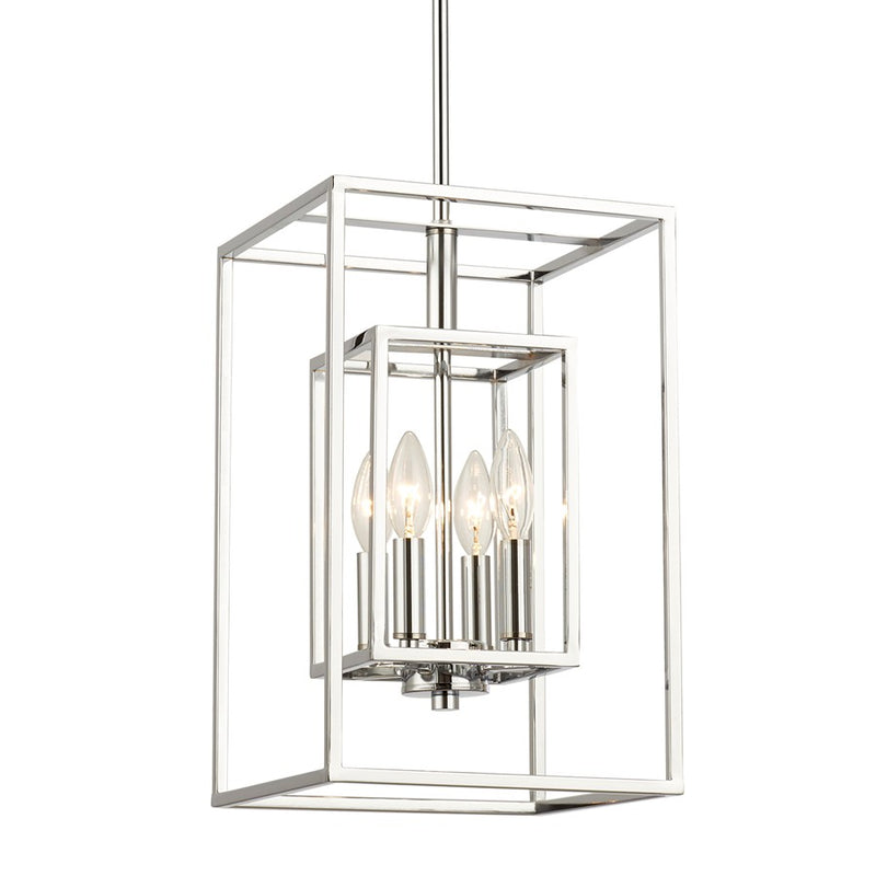 Crystorama Kai 4 Light 16" Pendant, Silver/Chrome