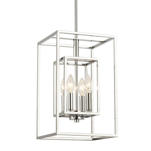 Crystorama Kai 4 Light 16" Pendant, Silver/Chrome