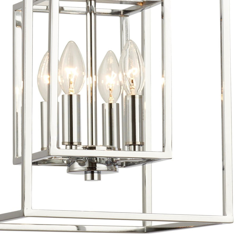 Crystorama Kai 4 Light 16" Pendant, Silver/Chrome