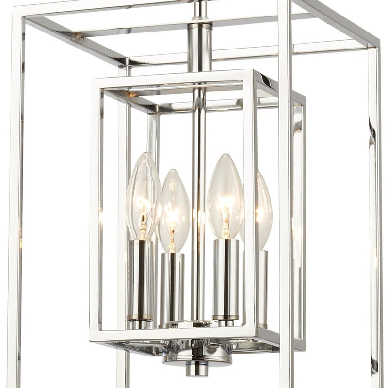 Crystorama Kai 4 Light 16" Pendant, Silver/Chrome