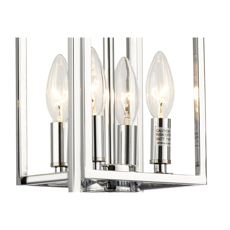 Crystorama Kai 4 Light 10" Pendant, Silver/Chrome