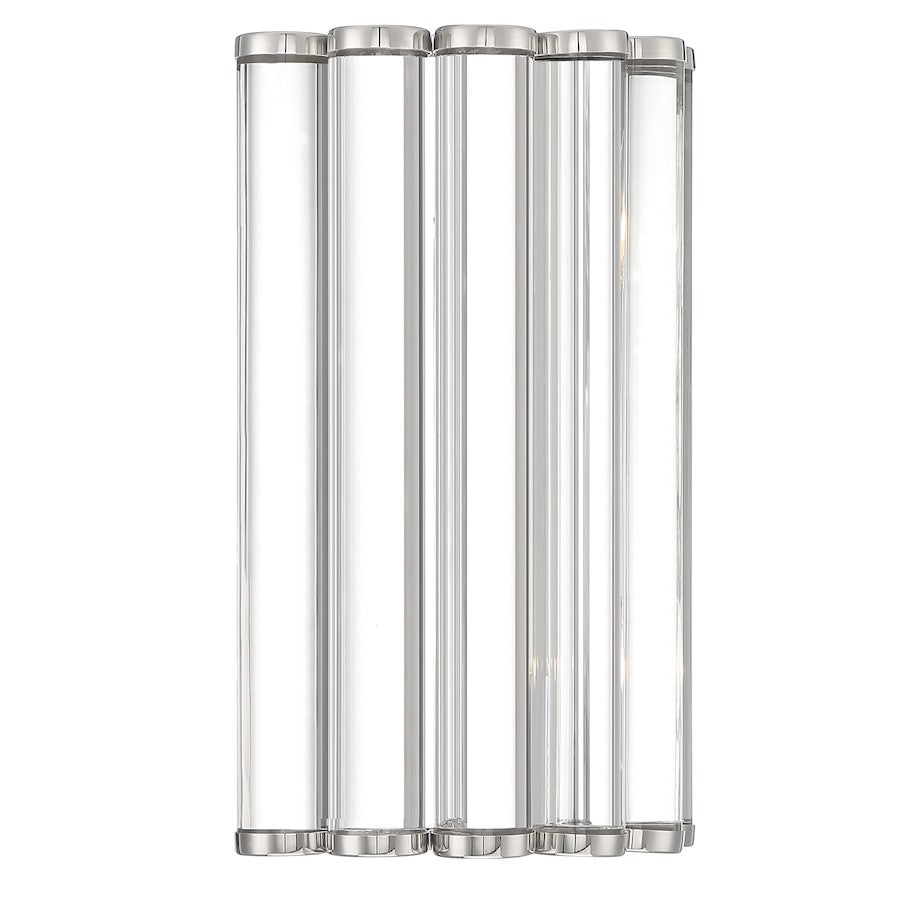Crystorama Elliot 2 Light Wall Mount, Polished Nickel