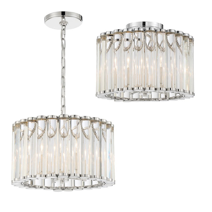 Crystorama Elliot 4 Light Ceiling Mount, Polished Nickel