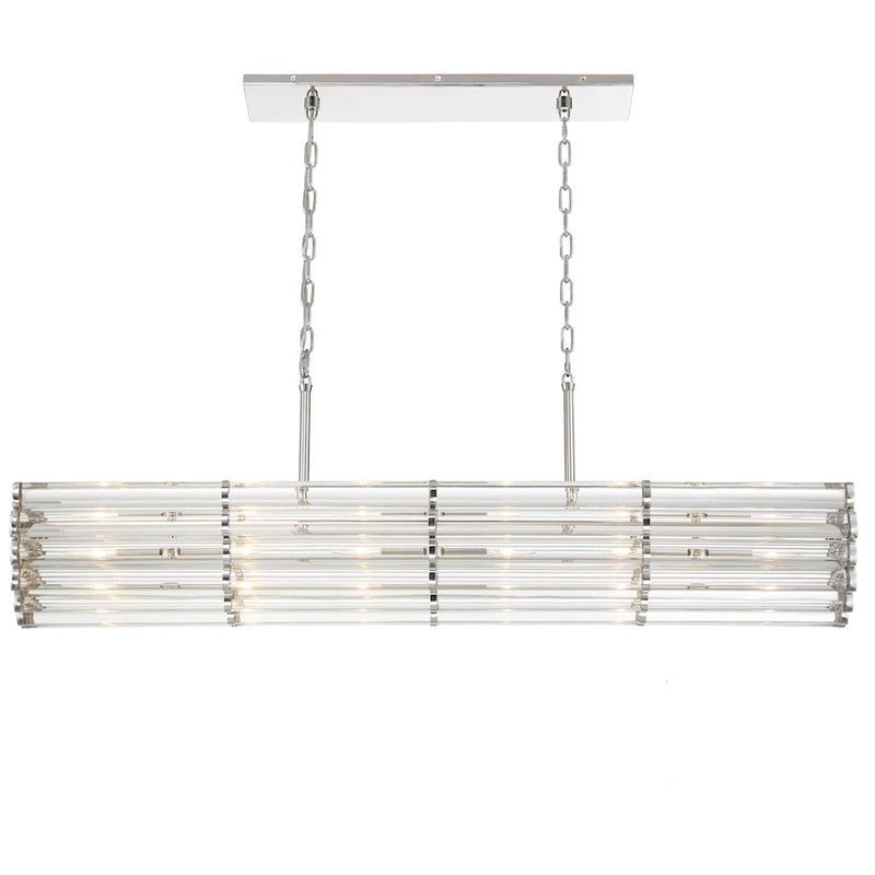 Crystorama Elliot 6 Light Linear Chandelier, Polished Nickel